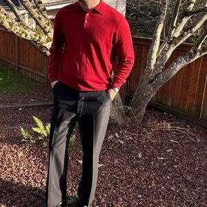Brooks Brothers Merino Wool Polo Sweater